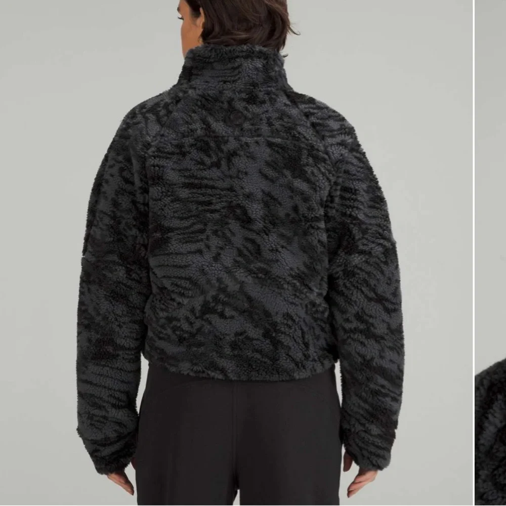 lululemon athletica Womens Oversized Fleece Sweater Dark Carbon Black Med Large - Picture 4 of 12